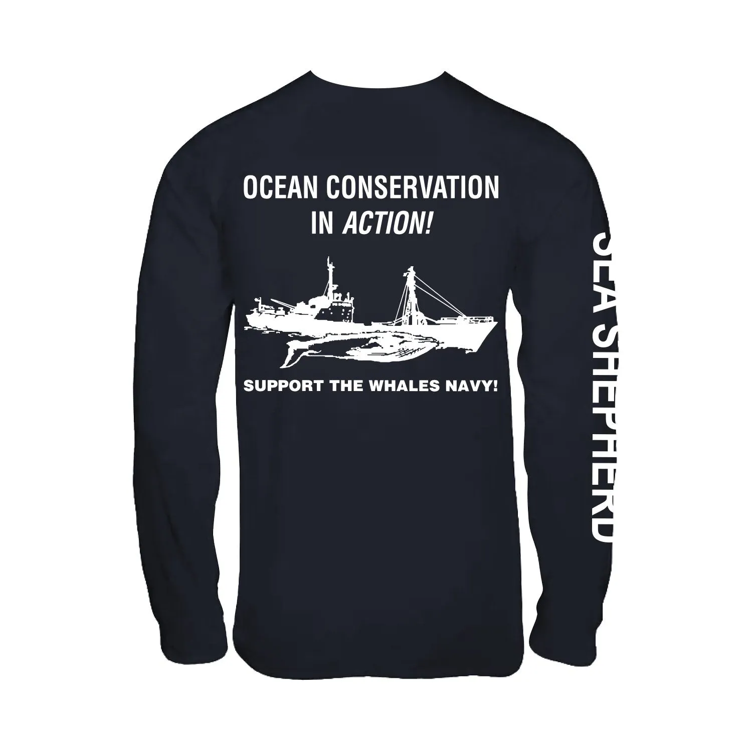 Sea Shepherd Classic 100% Organic Navy Long Sleeve Tee