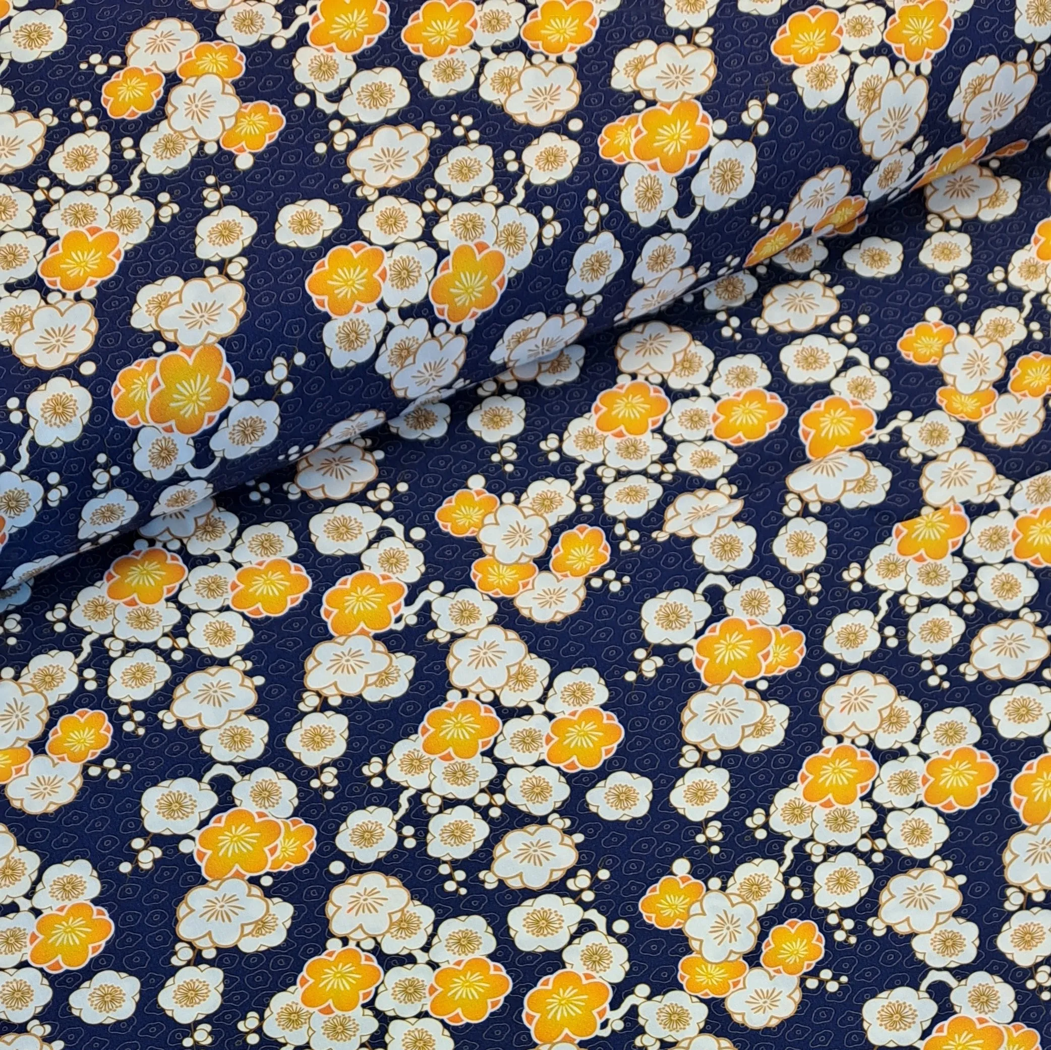 Serenity in Japan - Ume Navy Viscose Print