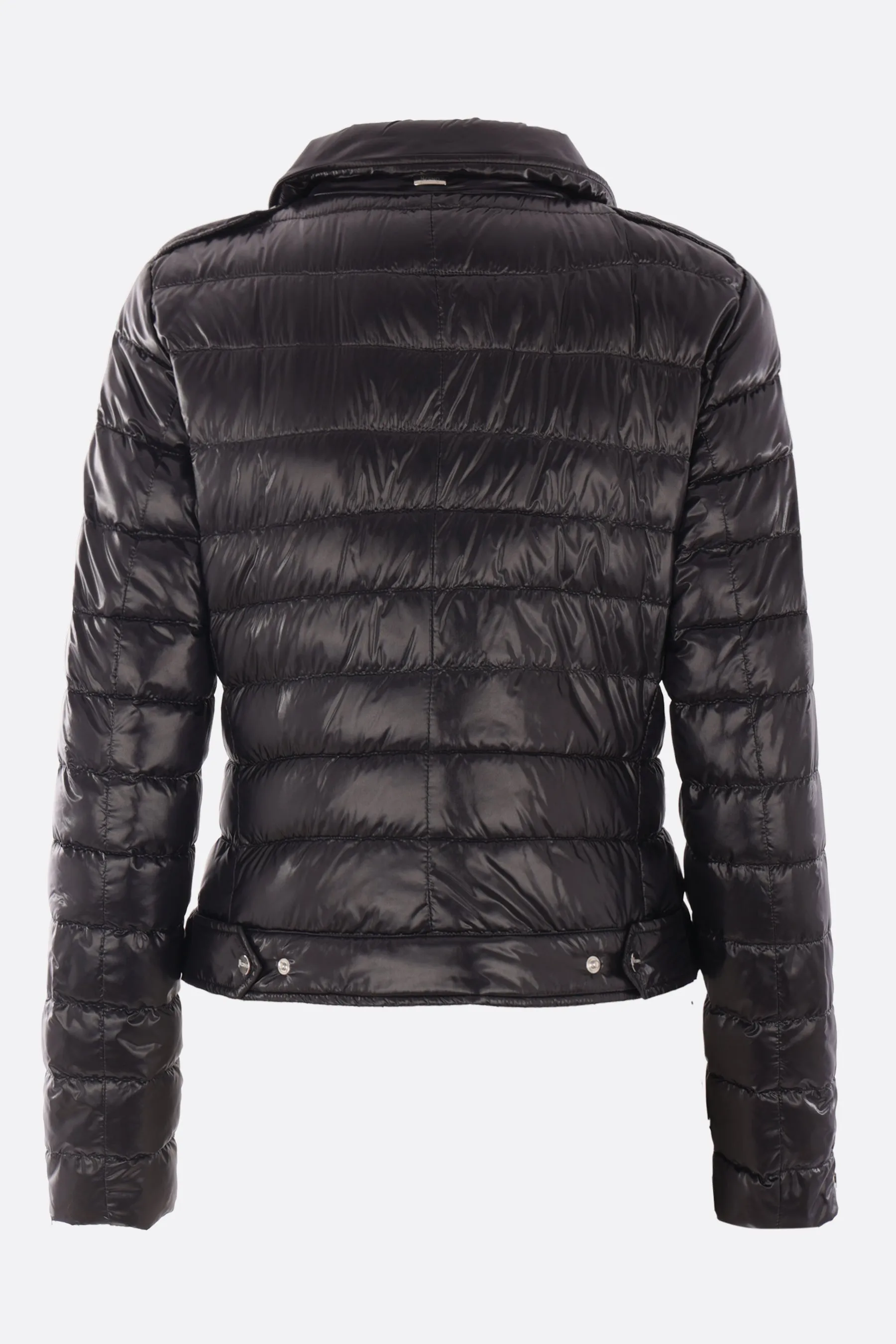 Shiny Nylon Biker Down Jacket