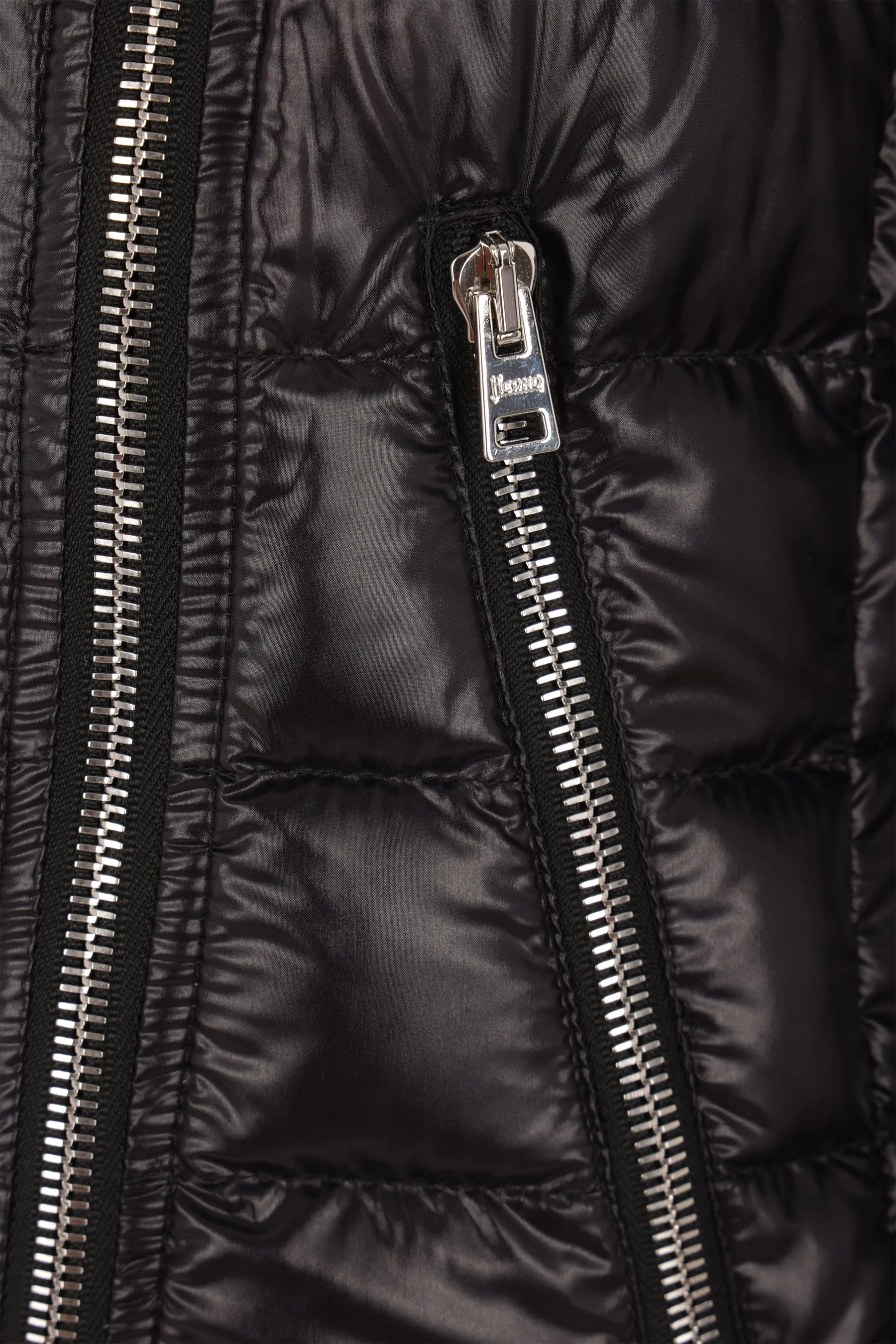 Shiny Nylon Biker Down Jacket