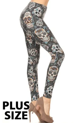 Skully Blues Plus Leggings