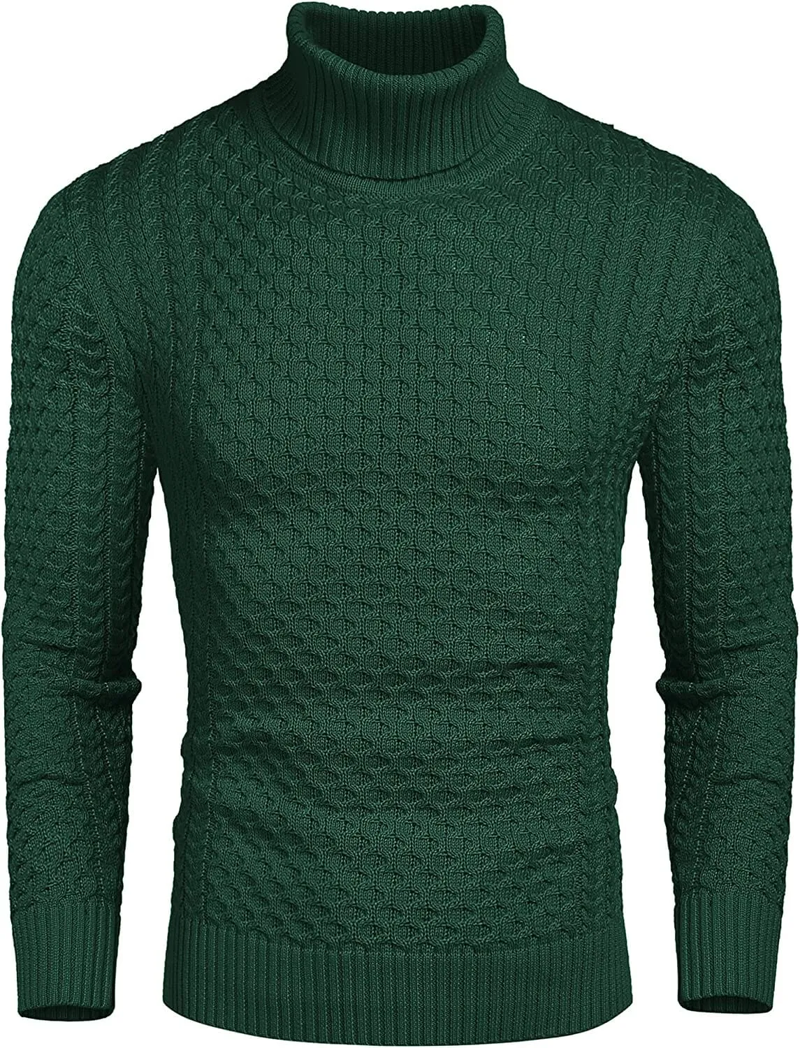 Slim Fit Turtleneck Knitted Twisted Pullover Sweaters (US Only)