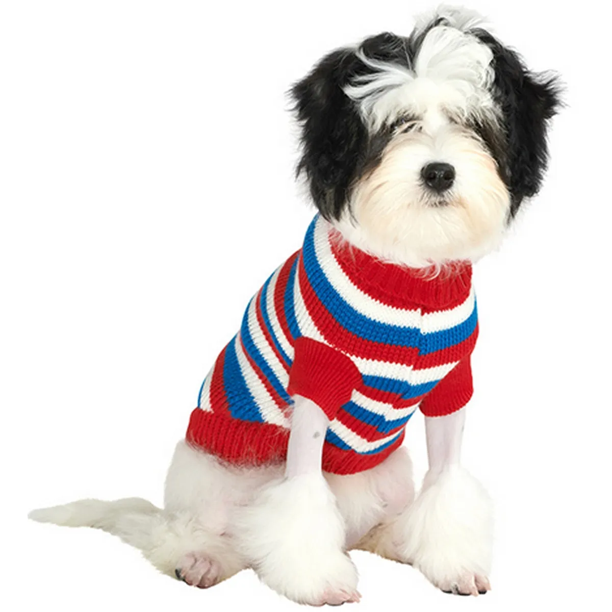 Striped Knitted Dog Jumper Red/White/Blue