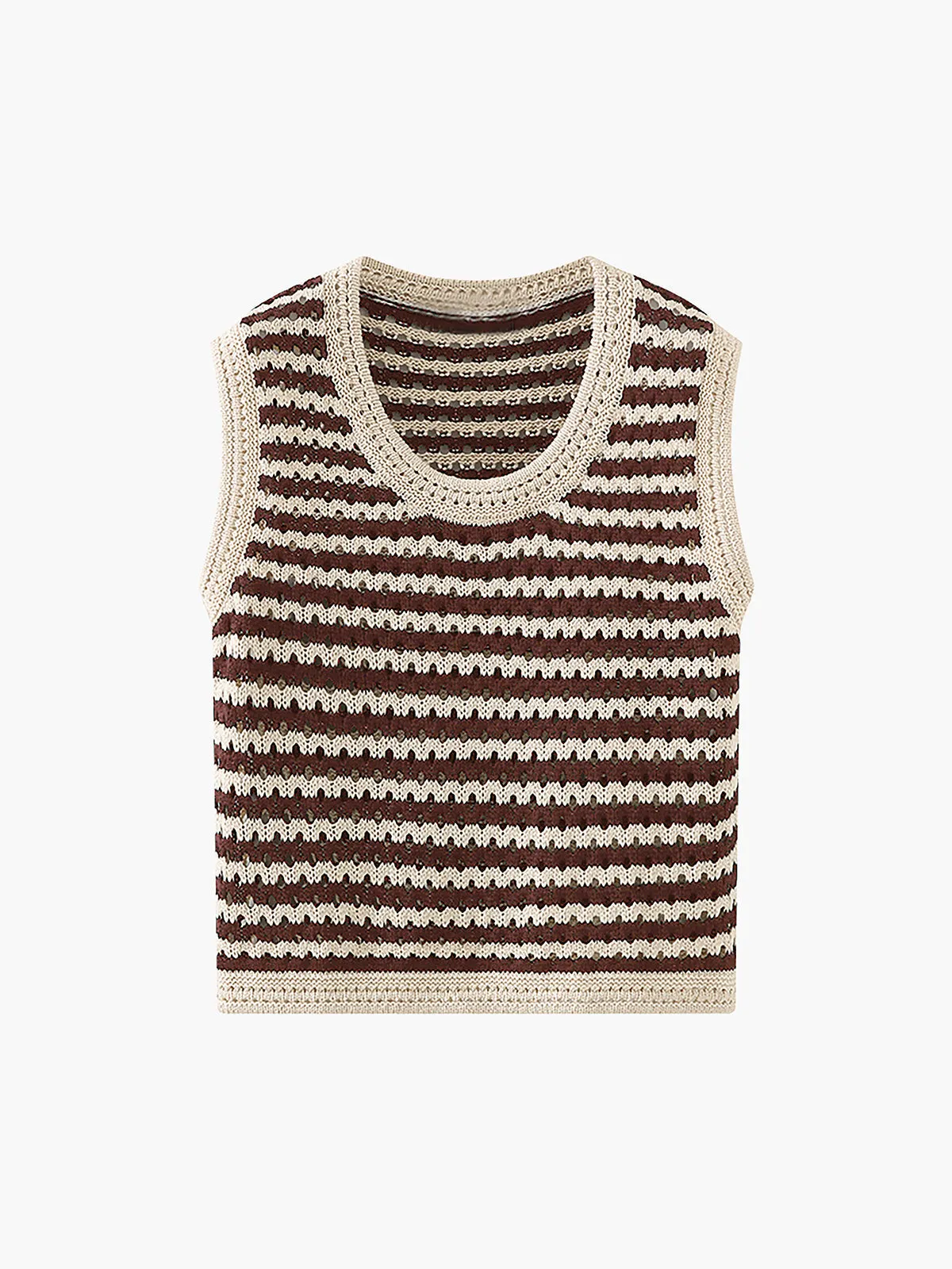 Taniele-Classy Stripe crochet sweater vest