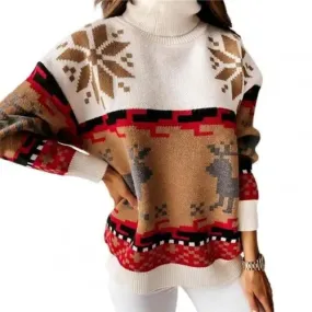 Tanja - Ladies Christmas sweater with Norwegian pattern