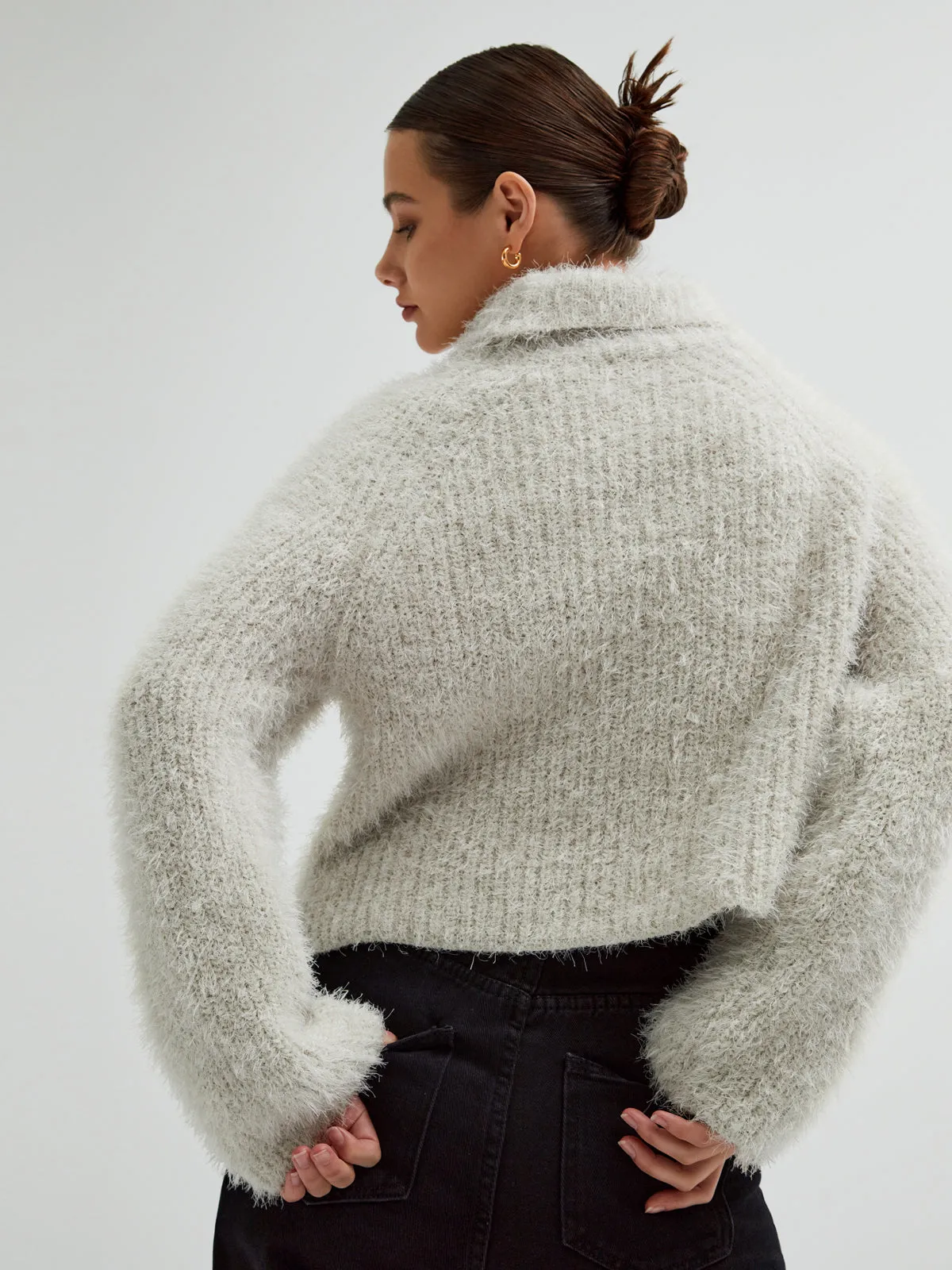 Turtleneck Charming Fuzzy Sweater