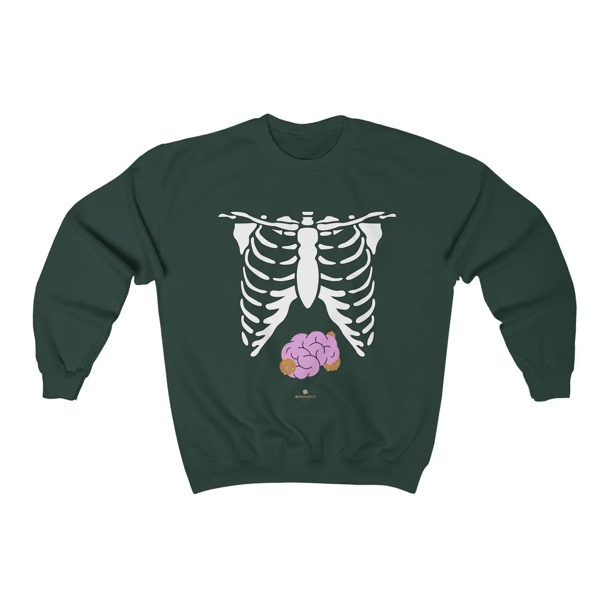 White Skeleton Torso Halloween Unisex Heavy Blend Crewneck Sweatshirt-Made in USA