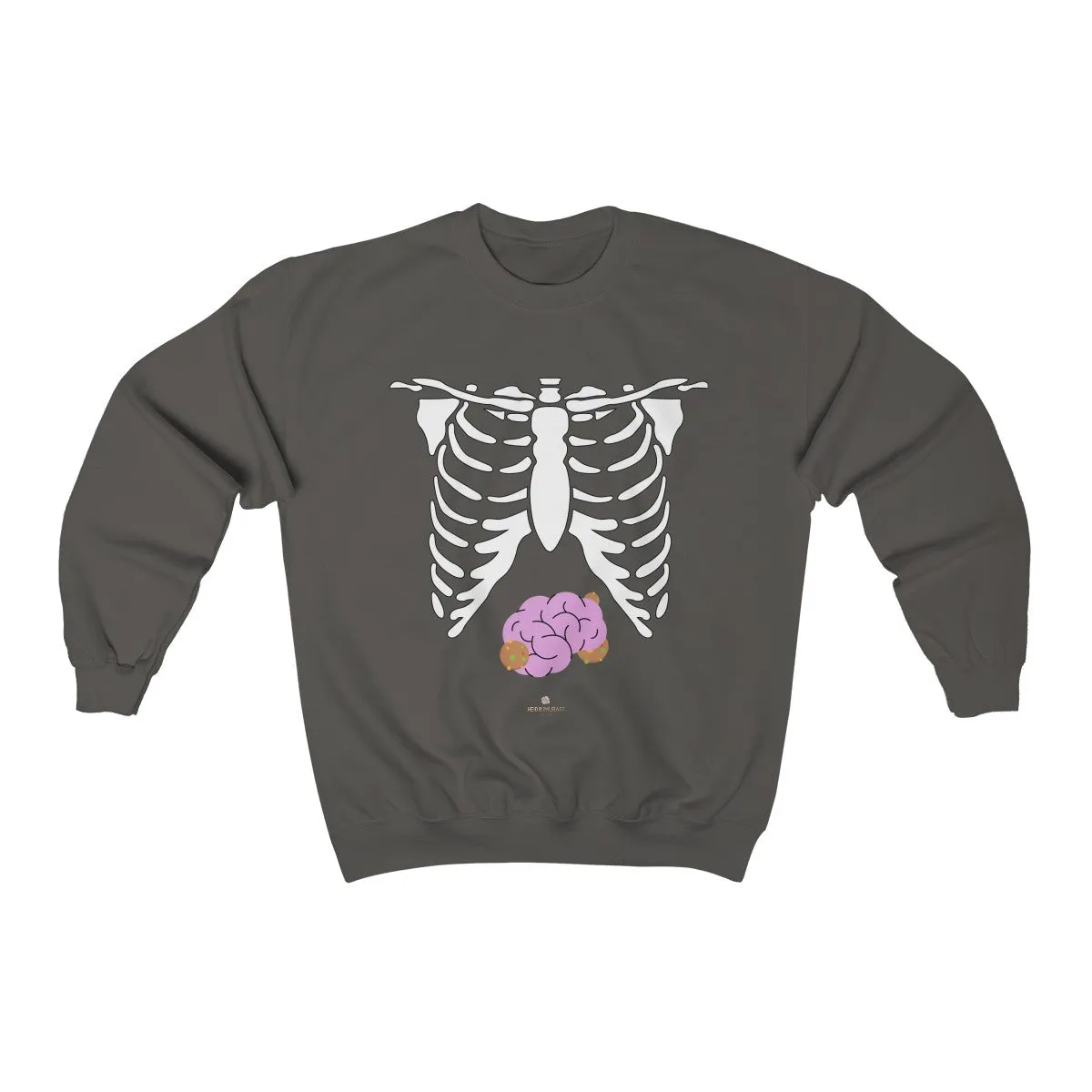 White Skeleton Torso Halloween Unisex Heavy Blend Crewneck Sweatshirt-Made in USA