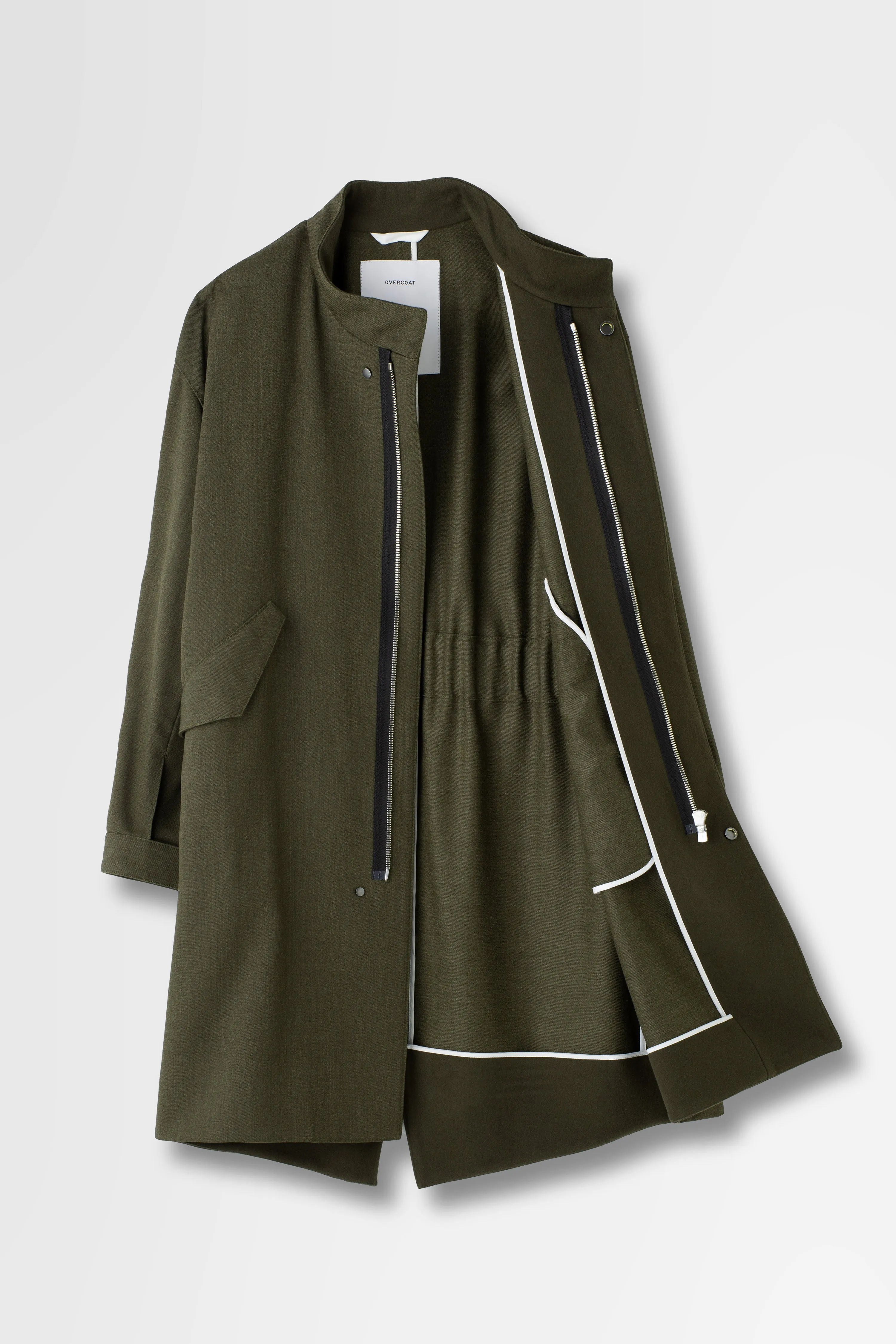 Wool Serge Mods Coat in Khaki