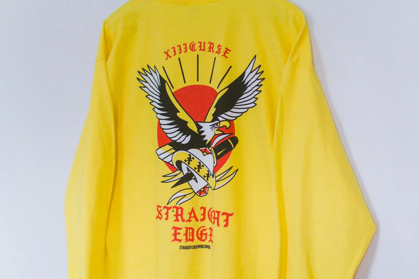 XIIICurse Straight Edge Long Sleeve Tee in Yellow